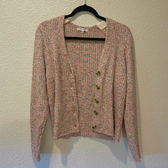 Madewell Marled Shrunken Ribbed Cardigan Sweater - Picture 5 of 7